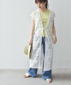 SHIPS / シップス ロング・マキシ丈ワンピース | * 〈洗濯機可能〉クロシェ レース ワンピース◇