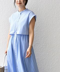 SHIPS / シップス ロング・マキシ丈ワンピース | * 〈洗濯機可能〉コットン ストライプ レイヤード フレア ワンピース◇