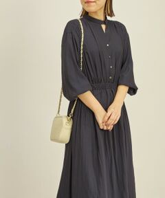 SHIPS / シップス ロング・マキシ丈ワンピース | 〈手洗い可能〉2WAY カッセン ボリューム スリーブ ロング ワンピース