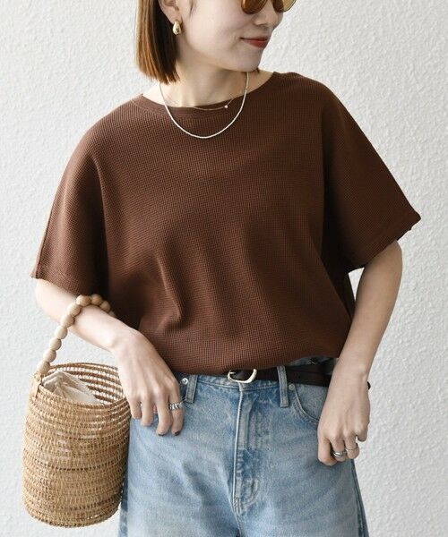 【シップス　ウィメン】SHIPS NINE CASE:〈洗濯機可能〉ワッフル TEE ◇ セール】SHIPS NINE CASE:〈洗濯機可能〉ワッフル TEE ◇（T