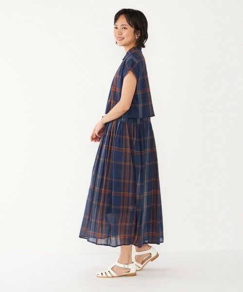 SHIPS for women / シップスウィメン ロング・マキシ丈ワンピース | SHIPS Colors:〈洗濯機可能〉マドラスチェック レイヤードライク ワンピース | 詳細26