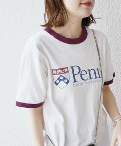 * カレッジ ロゴ リンガー ショート スリーブ TEE◇