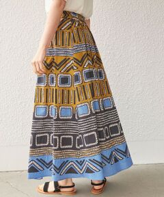 SHIPS / シップス ミニ・ひざ丈スカート | 〈手洗い可能〉綿 エスニック プリント ボリューム スカート◇