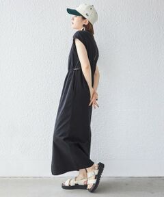 SHIPS / シップス ロング・マキシ丈ワンピース | 〈手洗い可能〉 ワンコットン ウエスト ドロスト ワンピース