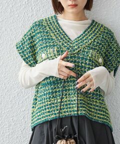 SHIPS / シップス ベスト | 〈手洗い可能〉ニット ツイード Vネック ベスト ◇