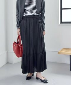 SHIPS / シップス ロング・マキシ丈スカート | quaranciel:〈洗濯機可能〉ティアード プリーツ スカート