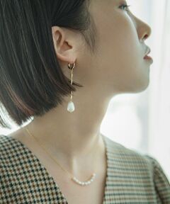 quaranciel: パール チェーン ピアス