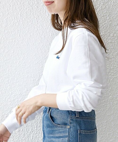 SHIPS for women / シップスウィメン Tシャツ | 【SHIPS any別注】LACOSTE:〈洗濯機可能〉ピケ クルーネック ロング Tシャツ | 詳細8