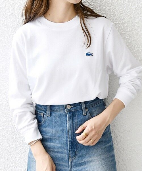 SHIPS for women / シップスウィメン Tシャツ | 【SHIPS any別注】LACOSTE:〈洗濯機可能〉ピケ クルーネック ロング Tシャツ | 詳細9