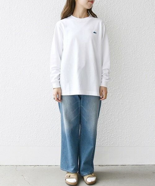 SHIPS for women / シップスウィメン Tシャツ | 【SHIPS any別注】LACOSTE:〈洗濯機可能〉ピケ クルーネック ロング Tシャツ | 詳細12
