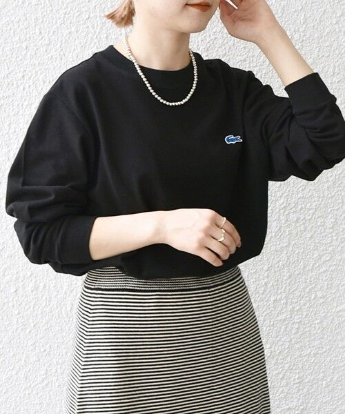 SHIPS for women / シップスウィメン Tシャツ | 【SHIPS any別注】LACOSTE:〈洗濯機可能〉ピケ クルーネック ロング Tシャツ | 詳細18