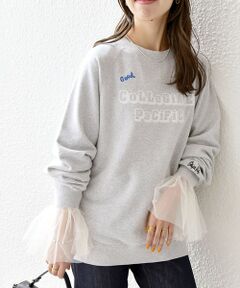 【SHIPS any別注】Collegiate Pacific:〈洗濯機可能〉ロゴ プリント＆刺繍 ビッグ スウェット