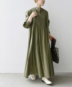 SHIPS / シップス ロング・マキシ丈ワンピース | SHIPS any:〈洗濯機可能〉キャンブリック ピンタック フレア ワンピース