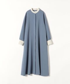 SHIPS any:〈洗濯機可能〉ダブルクロス Aライン シャツワンピース［NAVY BLUE］