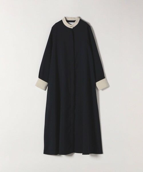 SHIPS any ダブルクロス Aラインシャツワンピース NAVY BLUE シップス エニィ SHIPS any SHIPS any: 〈洗濯機可能〉ダブル
