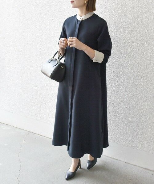 SHIPS / シップス ロング・マキシ丈ワンピース | 《一部追加予約》SHIPS any:〈洗濯機可能〉ダブルクロス Aライン シャツワンピース | 詳細7