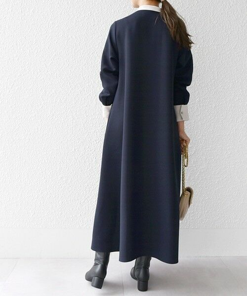 SHIPS for women / シップスウィメン ロング・マキシ丈ワンピース | SHIPS any: ダブルクロス Aライン シャツワンピース［NAVY BLUE］ | 詳細26