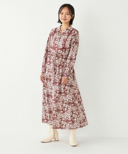 SHIPS for women / シップスウィメン ロング・マキシ丈ワンピース | SHIPS Colors:〈洗濯機可能〉フラワープリント シャツ ワンピース | 詳細24