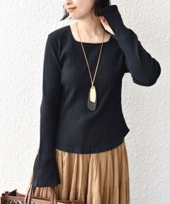 SHIPS / シップス カットソー（半袖以外） | * 〈着丈が選べる2サイズ展開〉スクエア ネック 2WAY リブ トップス ◇