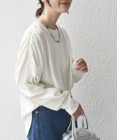 * 〈洗濯機可能〉ショルダー ギャザー ラウンド へム ロング スリーブ TEE ◇