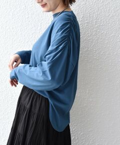 * 〈洗濯機可能〉ショルダー ギャザー ラウンド へム ロング スリーブ TEE ◇