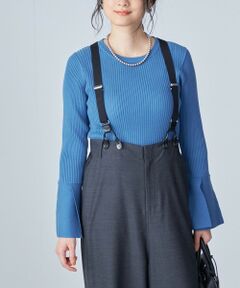 SHIPS / シップス ニット・セーター | 〈手洗い可能〉イズミールコットン 袖 フレア デザイン リブ ニット ◇