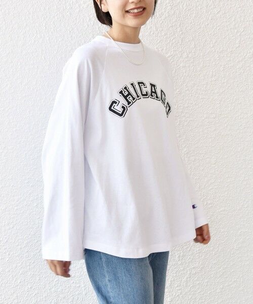 SHIPS for women / シップスウィメン Tシャツ | Champion:〈手洗い可能〉ラウンドヘム カレッジ ロゴ ロンTEE | 詳細12