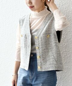 SHIPS / シップス ベスト | SHIPS any:〈手洗い可能〉シャイン ツイード コンパクト ベスト