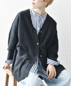 SHIPS / シップス カーディガン・ボレロ | SHIPS any: AQUA カシミヤ ミックス Vネック ニット カーディガン