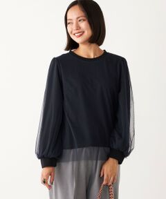 SHIPS / シップス カットソー（半袖以外） | SHIPS Colors:〈手洗い可能〉チュール レイヤード トップス