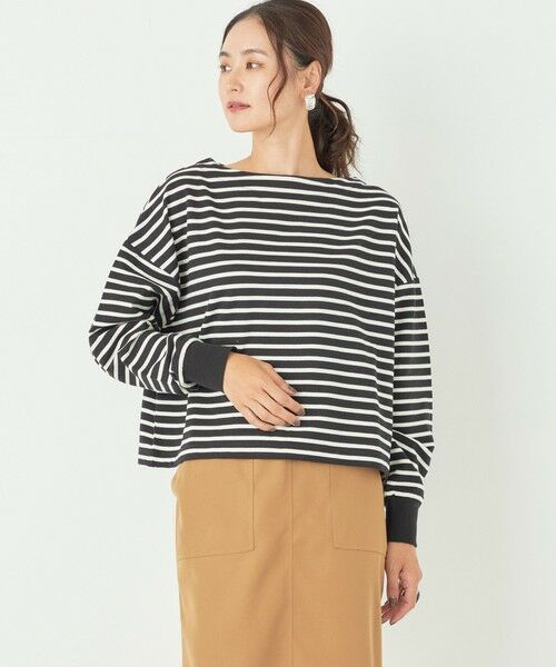 SHIPS for women / シップスウィメン カットソー（半袖以外） | SHIPS Colors:ミニ ウラケ ボーダー クロップド トップス◇ | 詳細21