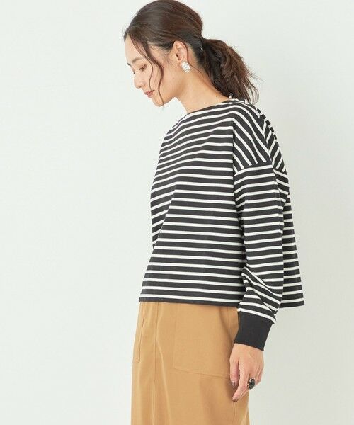 SHIPS for women / シップスウィメン カットソー（半袖以外） | SHIPS Colors:ミニ ウラケ ボーダー クロップド トップス◇ | 詳細22