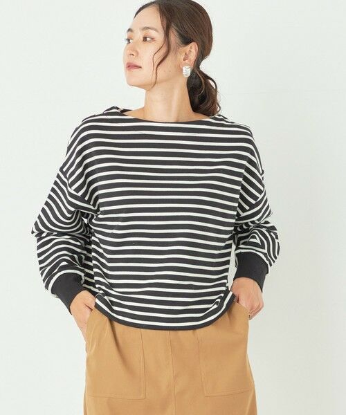 SHIPS for women / シップスウィメン カットソー（半袖以外） | SHIPS Colors:ミニ ウラケ ボーダー クロップド トップス◇ | 詳細23