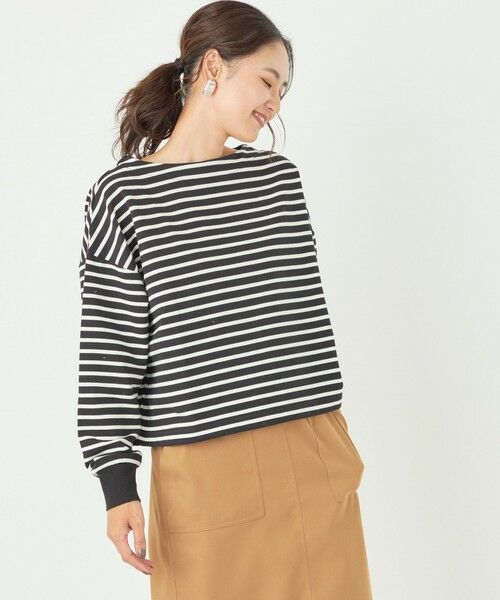 SHIPS for women / シップスウィメン カットソー（半袖以外） | SHIPS Colors:ミニ ウラケ ボーダー クロップド トップス◇ | 詳細24
