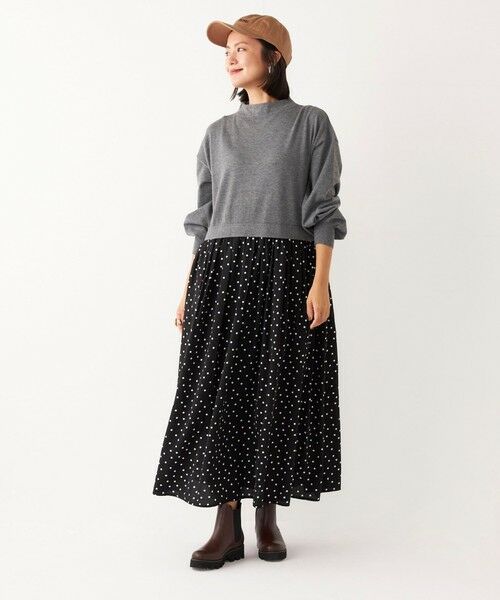 SHIPS for women / シップスウィメン ロング・マキシ丈ワンピース | SHIPS Colors:〈手洗い可能〉ニット コンビ ワンピース | 詳細14