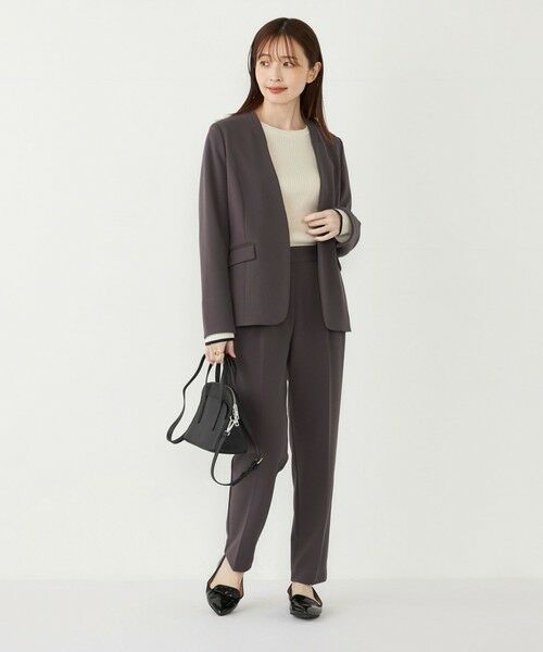 SHIPS for women / シップスウィメン ノーカラージャケット | SHIPS Colors:ストレッチ ジョーゼット Vカラー ジャケット2(セットアップ対応可能)◇ | 詳細9