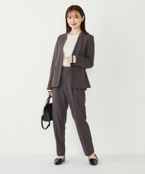 SHIPS for women / シップスウィメン ノーカラージャケット | SHIPS Colors:ストレッチ ジョーゼット Vカラー ジャケット2(セットアップ対応可能)◇ | 詳細10