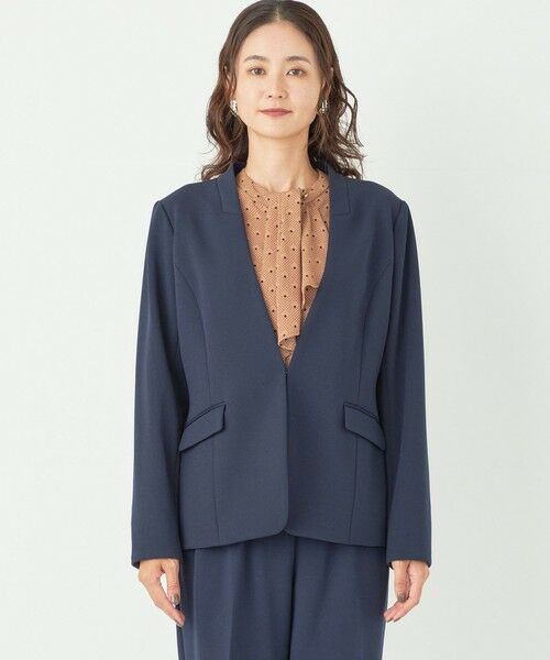 SHIPS for women / シップスウィメン ノーカラージャケット | SHIPS Colors:ストレッチ ジョーゼット Vカラー ジャケット2(セットアップ対応可能)◇ | 詳細28