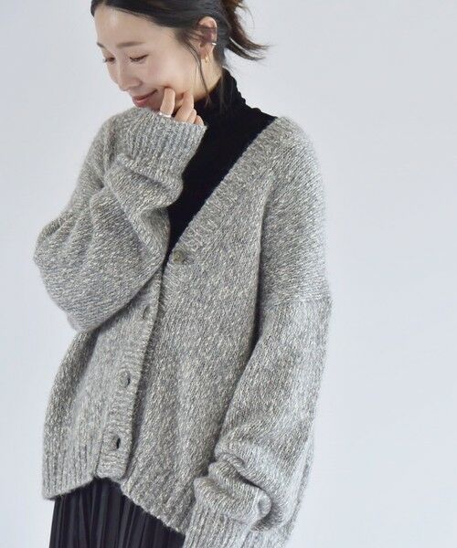 SHIPS for women / シップスウィメン カーディガン・ボレロ | quaranciel: Vネック ガウン カーディガン right gray | 詳細7