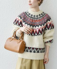 【SHIPS any別注】NEPAL HAND KNIT: タイダイ 求心柄 ニット