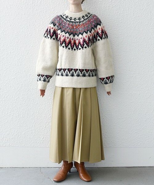 セール】 【SHIPS any別注】NEPAL HAND KNIT: タイダイ 求心柄 ニット