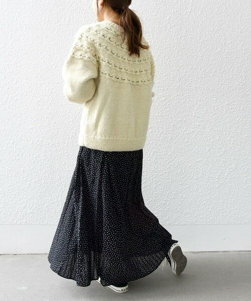 SHIPS for women / シップスウィメン ニット・セーター | 【SHIPS any別注】NEPAL HAND KNIT: フラワー ライン ニット | 詳細5