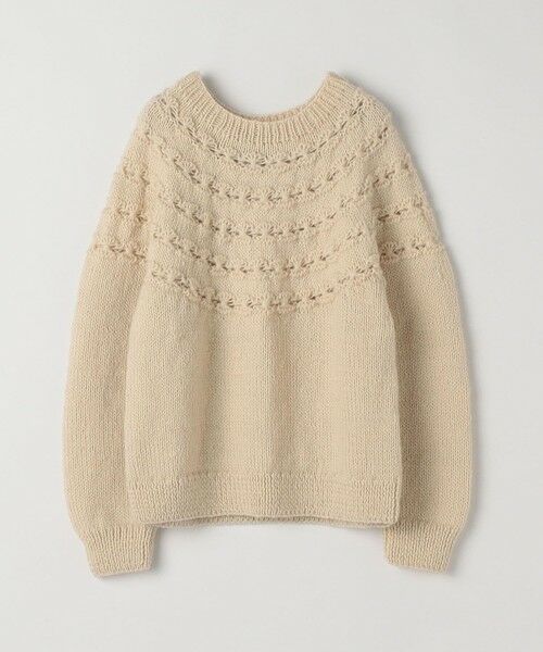 SHIPS for women / シップスウィメン ニット・セーター | 【SHIPS any別注】NEPAL HAND KNIT: フラワー ライン ニット | 詳細7