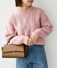 【SHIPS any別注】Oldderby Knitwear: ケーブル クルーネック ニット