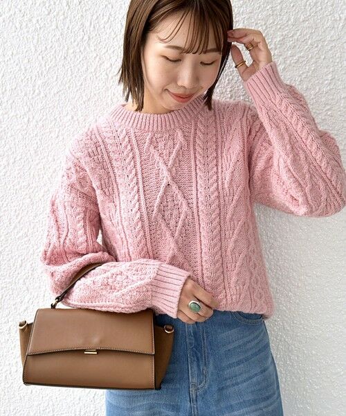 SHIPS for women / シップスウィメン ニット・セーター | 【SHIPS any別注】Oldderby Knitwear: ケーブル クルーネック ニット | 詳細1