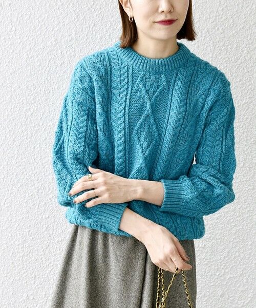 SHIPS for women / シップスウィメン ニット・セーター | 【SHIPS any別注】Oldderby Knitwear: ケーブル クルーネック ニット | 詳細12