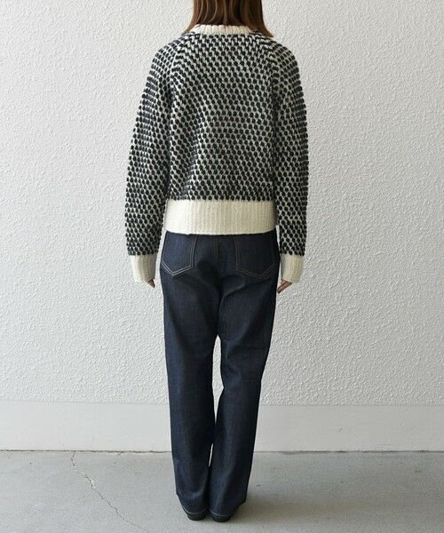 SHIPS any別注】NEPAL HAND KNIT: クルーネック ドット カーディガン