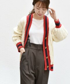 《一部追加予約》【SHIPS any別注】Oldderby Knitwear: Vネック クリケット カーディガン