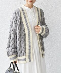 《一部追加予約》【SHIPS any別注】Oldderby Knitwear: Vネック クリケット カーディガン