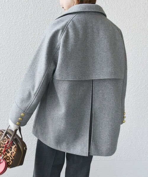 SHIPS / シップス ピーコート | 【WEB限定】〈手洗い可能〉ウール ライク ジャージー メルトン 2WAY Pコート | 詳細23